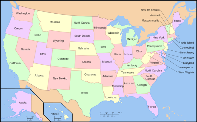 Map of USA with state names A.png